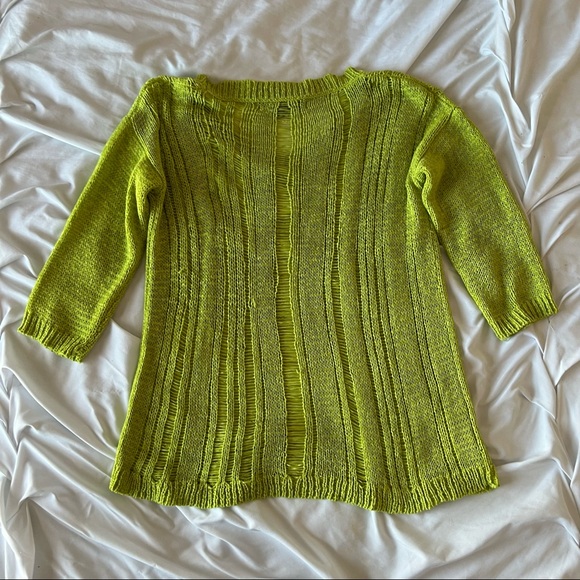 {SOLD} Neon Green Crochet Sweater - Picture 4 of 6